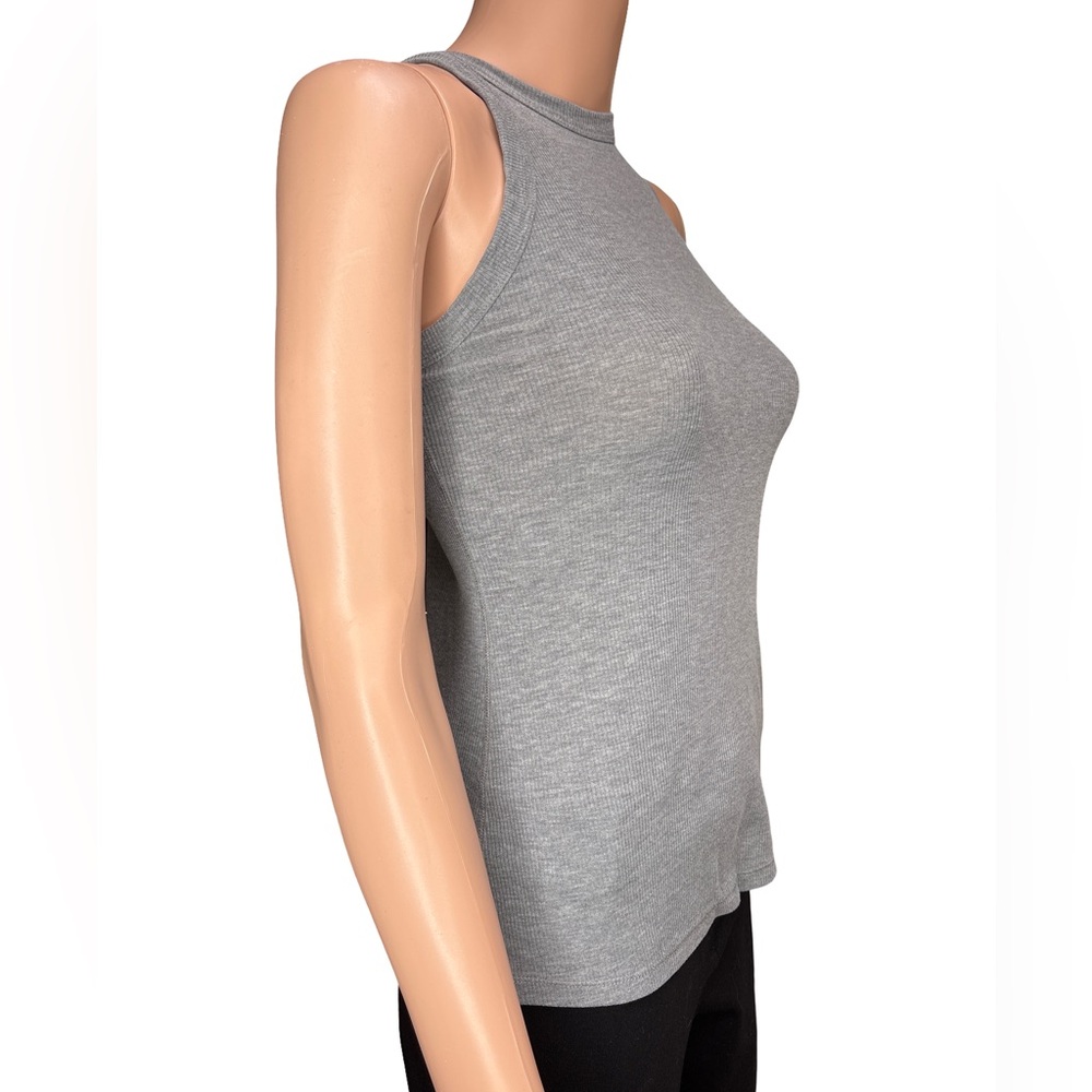 All in Motion Gray Ribbed Racerback Tank Top Small - Picture 2 of 5